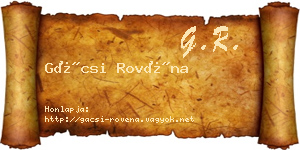 Gácsi Rovéna névjegykártya